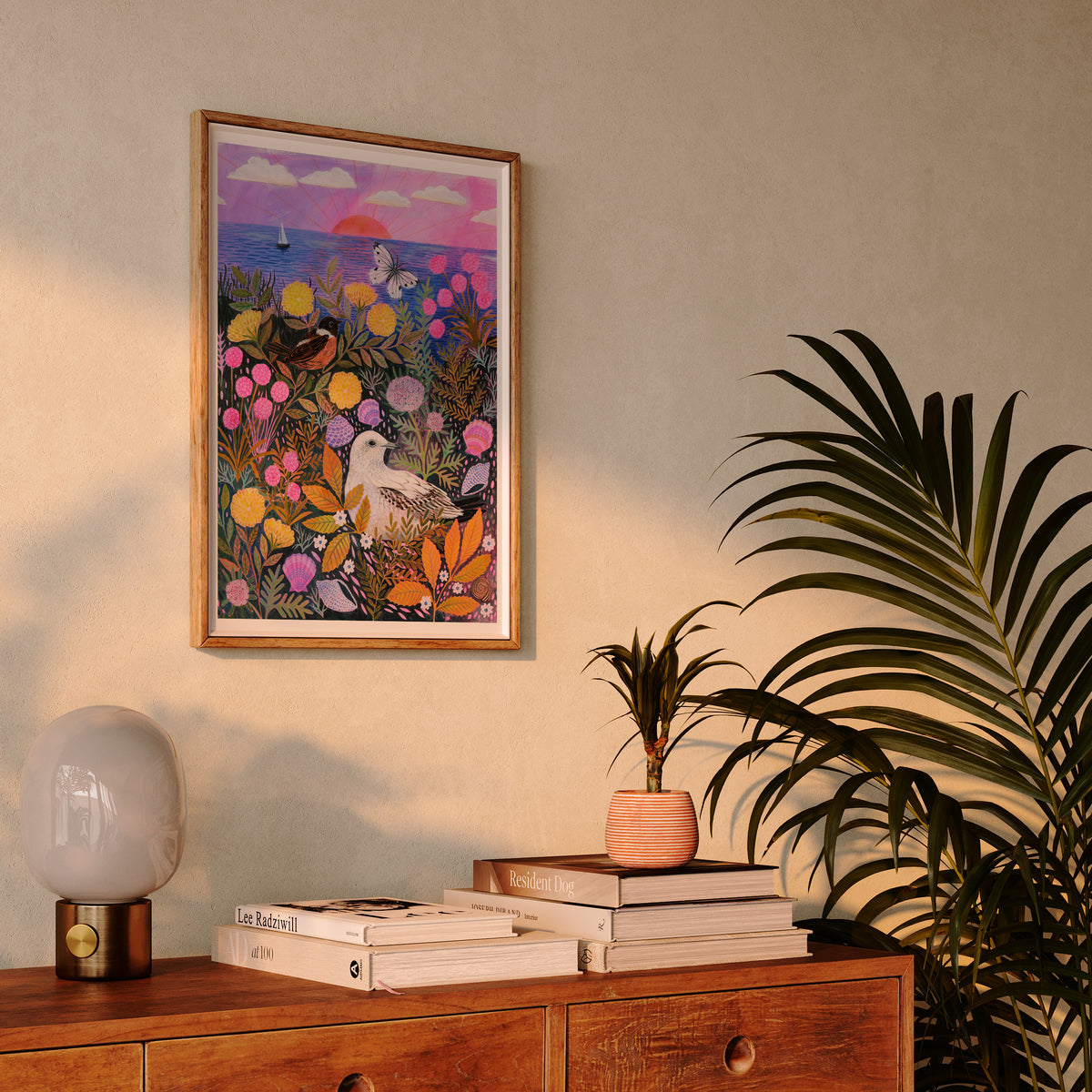 Clifftop Meadow Ocean View Art Print