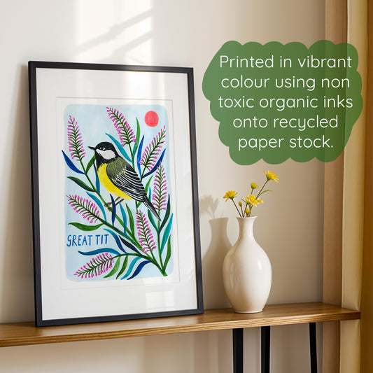Great Tit Bird Art Print