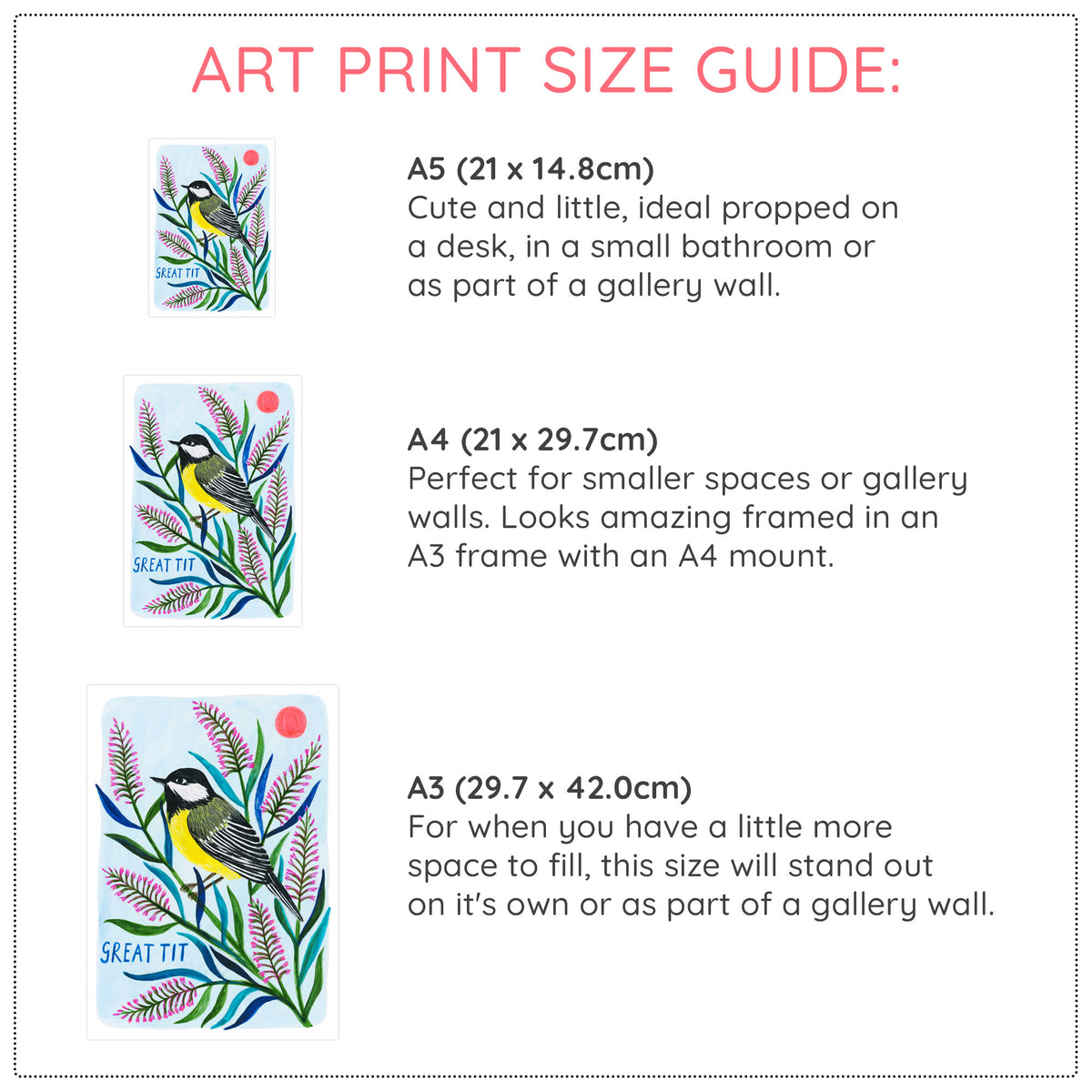 Great Tit Bird Art Print