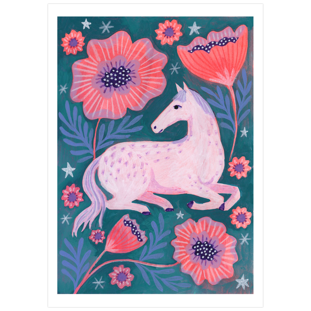 Horse Sized Flowers Art Print