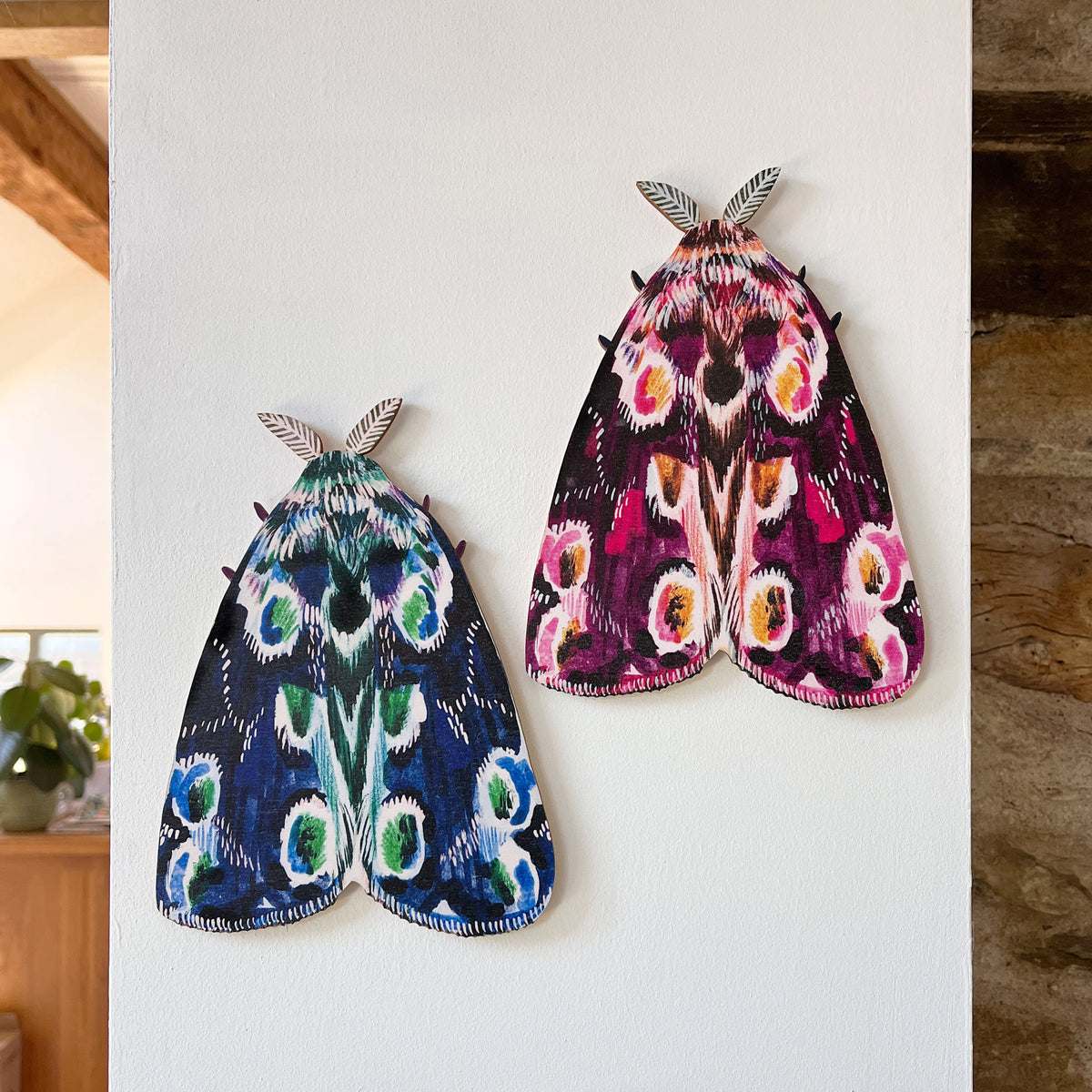 Large Moth Wooden Wall Art Decoration