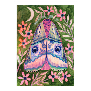 Pink Luna Moth Art Poster