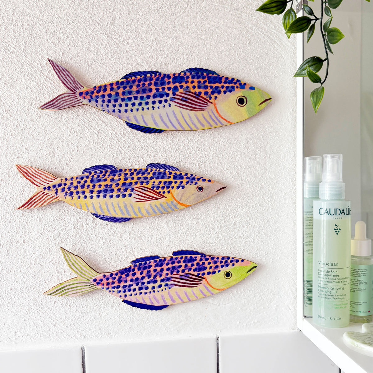 Wooden Mackerel Wall Art - Green
