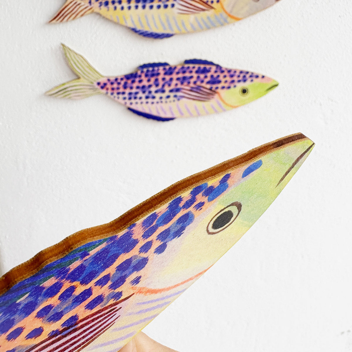 Wooden Mackerel Wall Art - Green