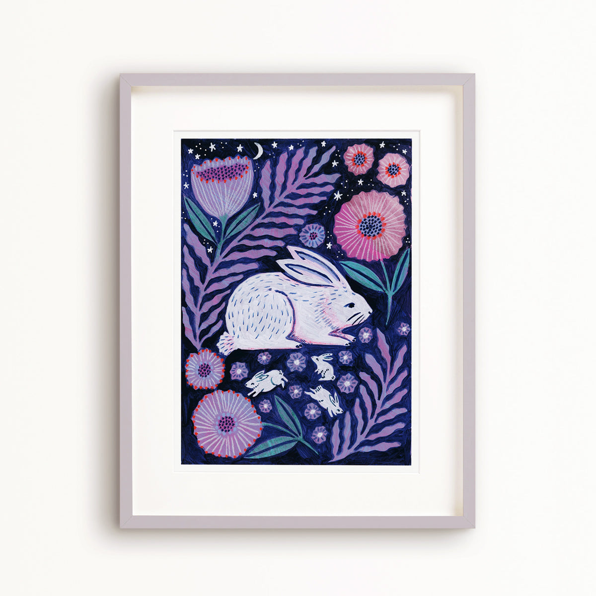 Moon Bunny Mother Art Print