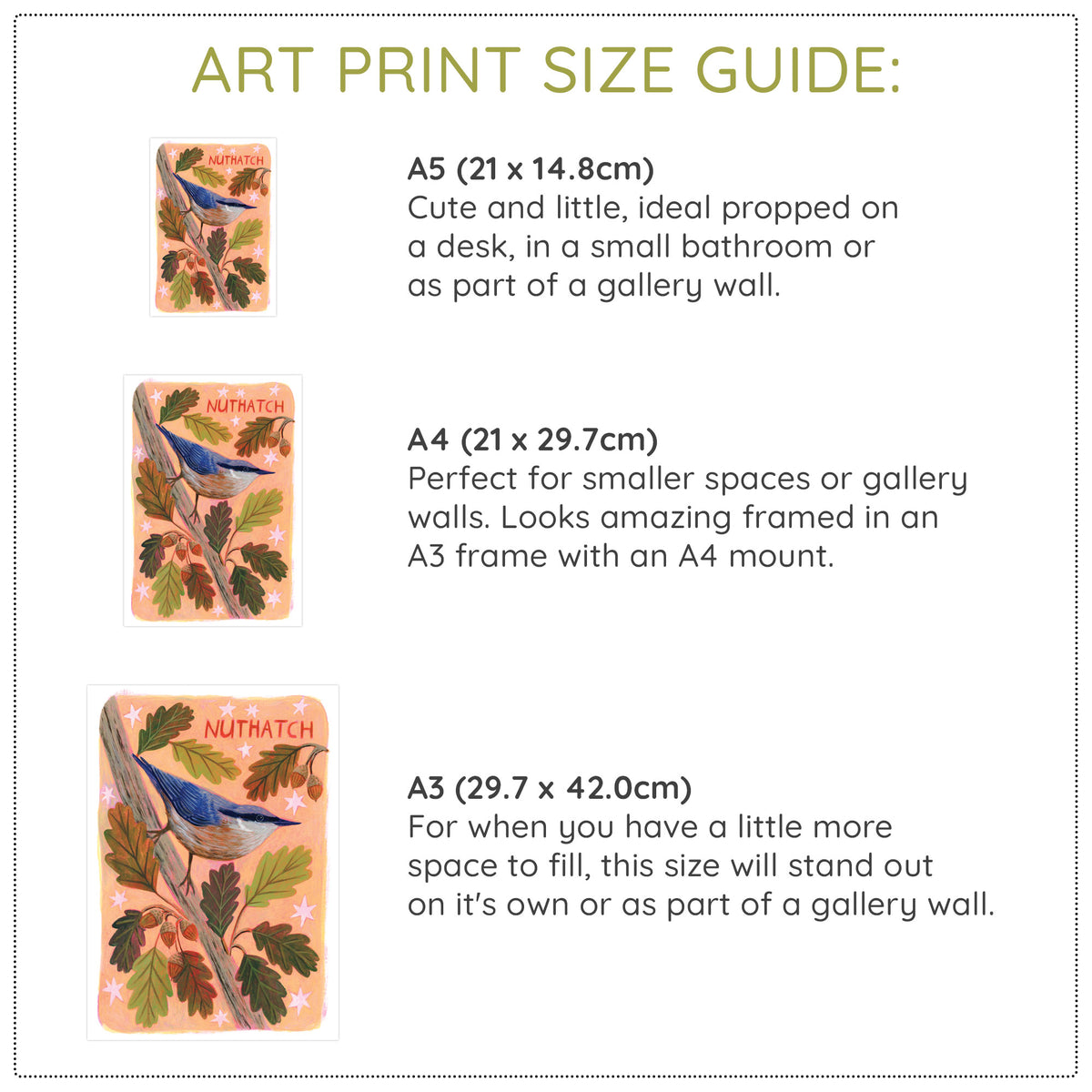 Nuthatch Bird Wall Art Print