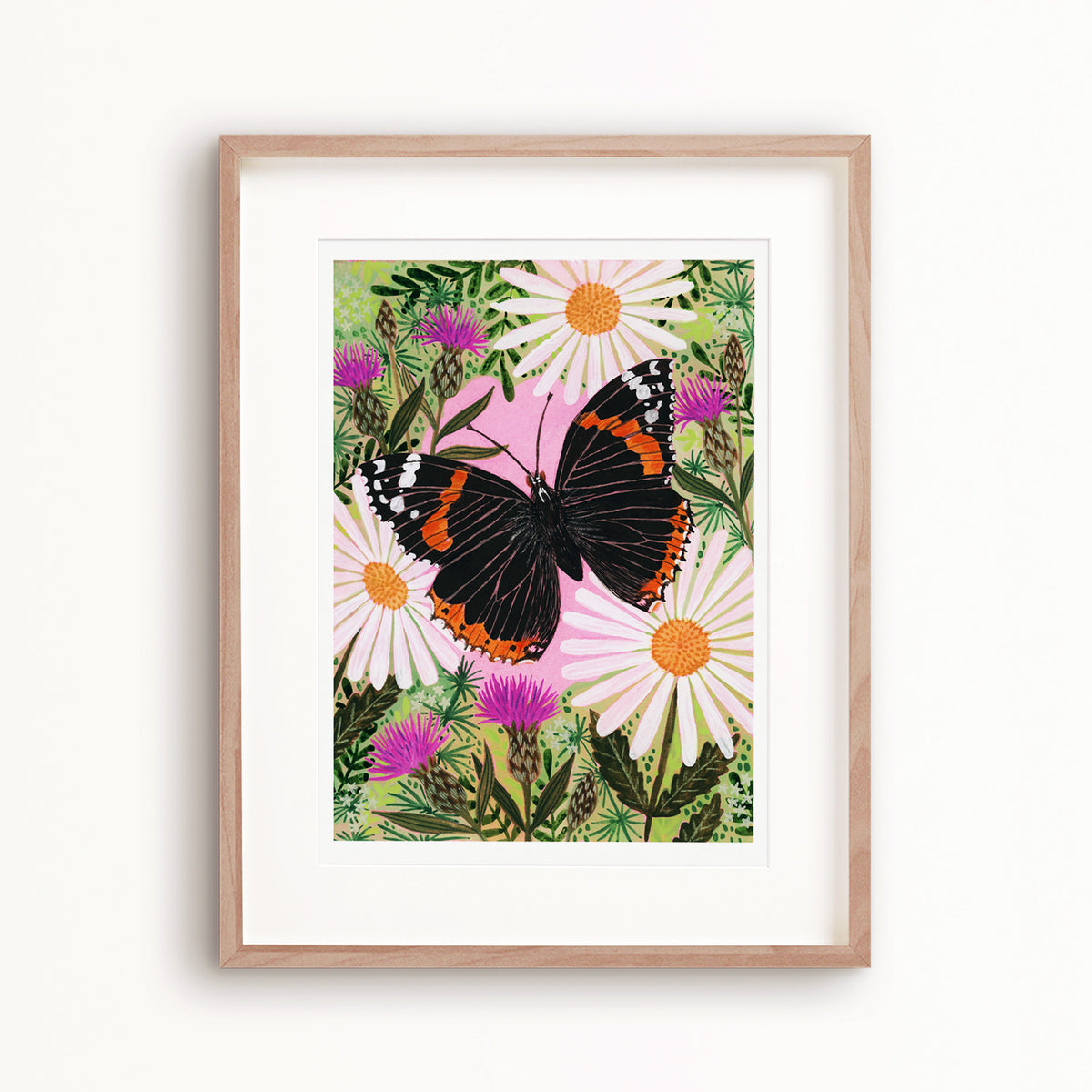 Red Admiral Butterfly Painting Art Print