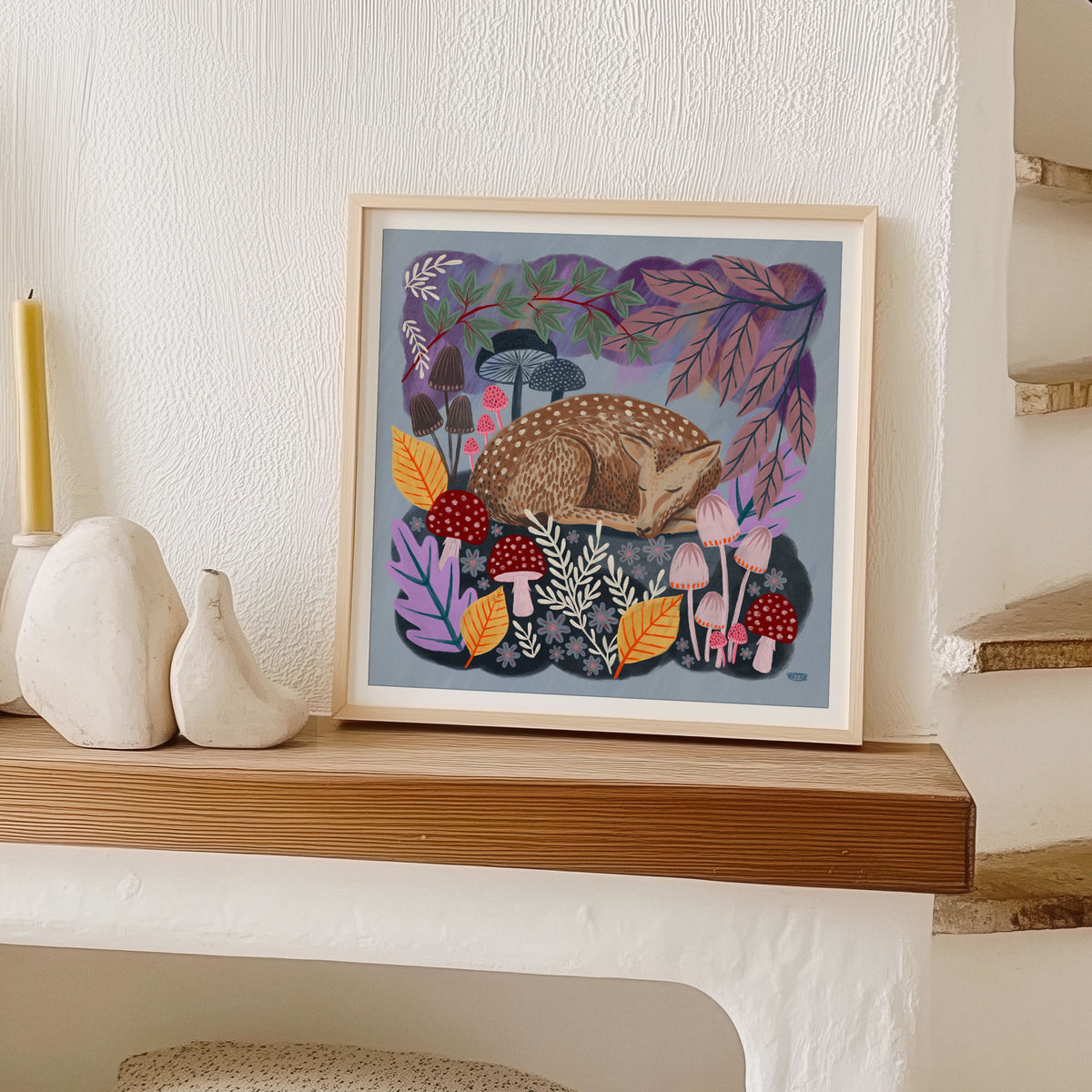 Sleeping Deer Art Print