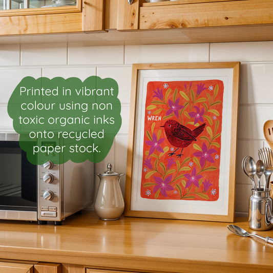 Wren Bird Art Print
