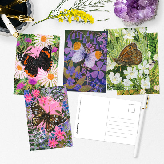 Butterflies and Florals Postcard Set