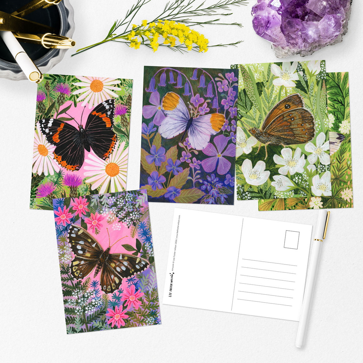 Butterflies and Florals Postcard Set