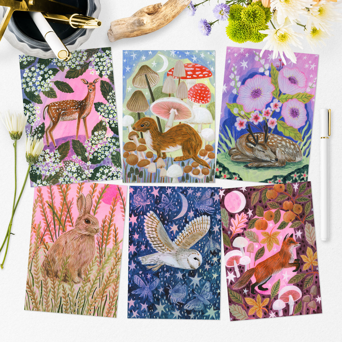 Woodland Animals Postcard Set