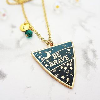 Be Brave Personalised Pendant - Gold