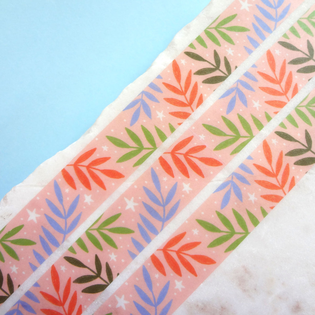 Leaf Fronds Washi Tape - Pink