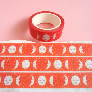 Moon Phases Washi Tape - Red