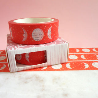 Moon Phases Washi Tape - Red