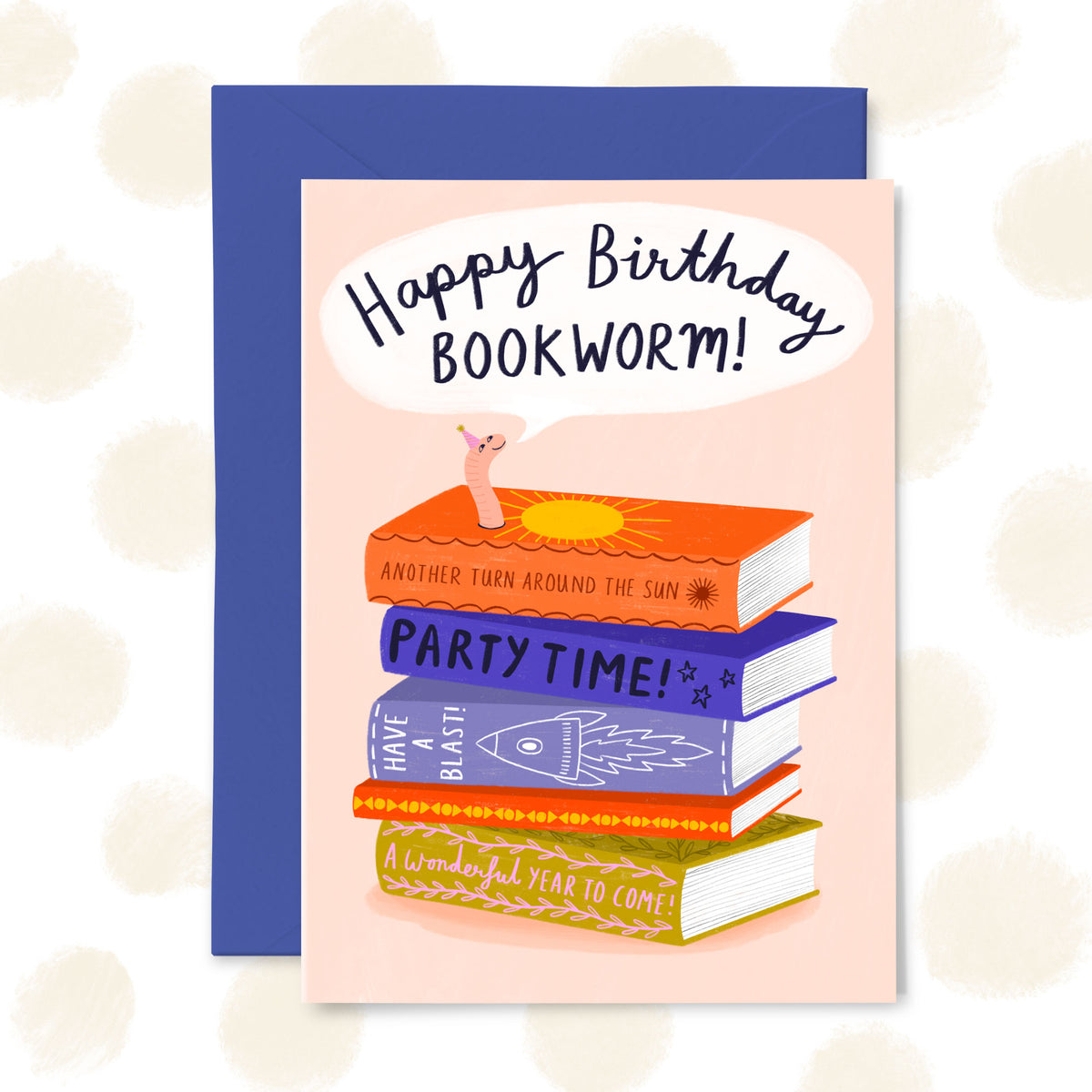 Birthday Bookworm Greetings Card