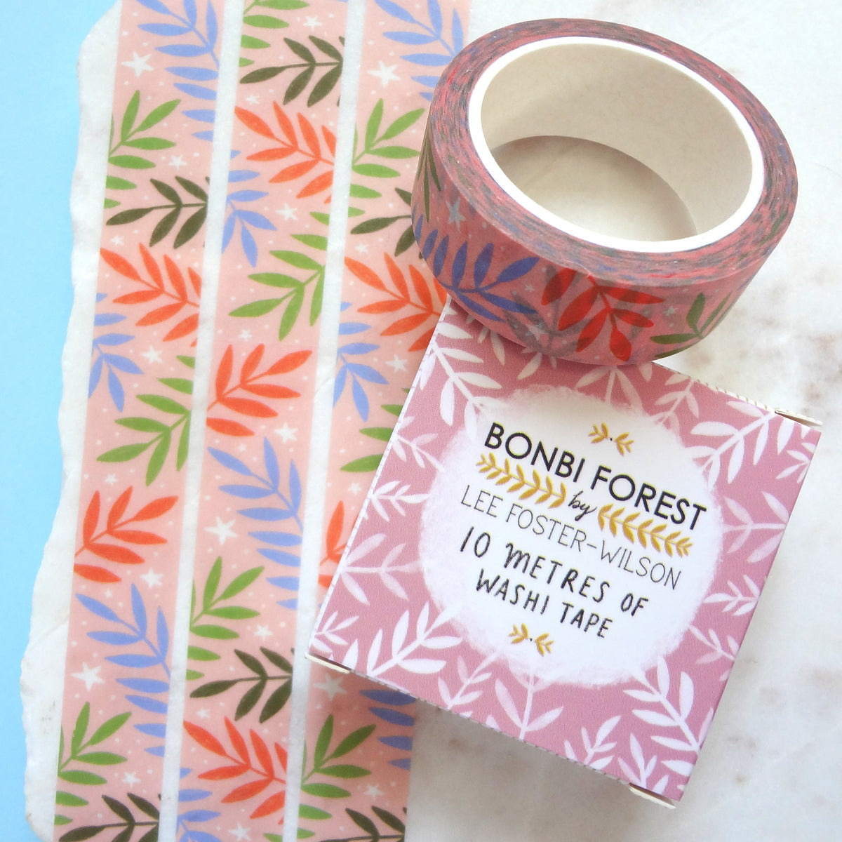 Leaf Fronds Washi Tape - Pink