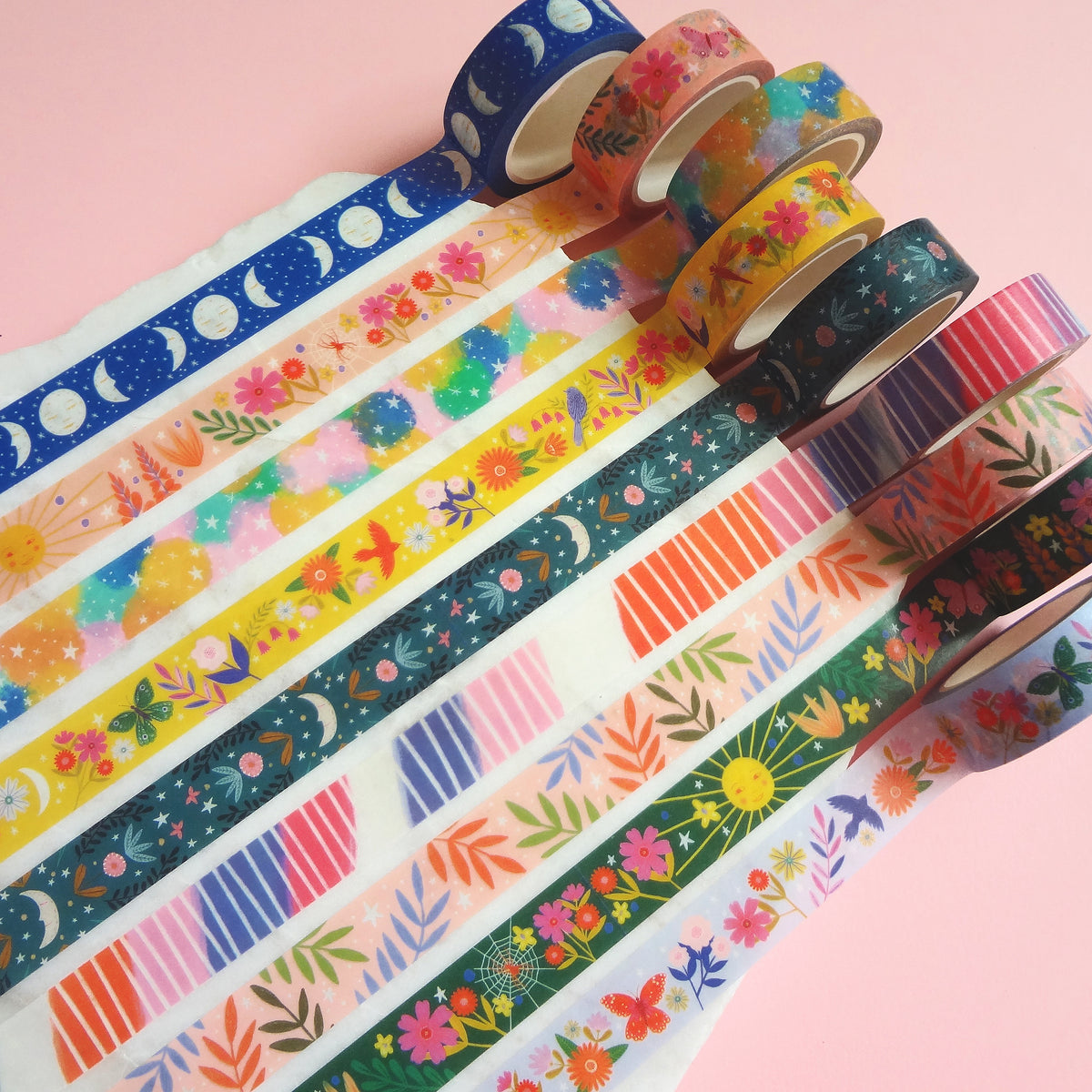 Leaf Fronds Washi Tape - Pink