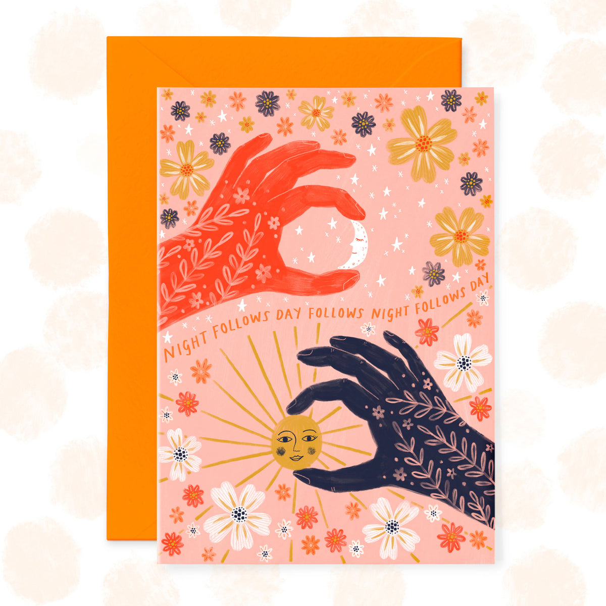 Night Follows Day Greetings Card