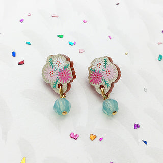 Limited Edition Indian Summer Earrings - Pink/Mint - 2016