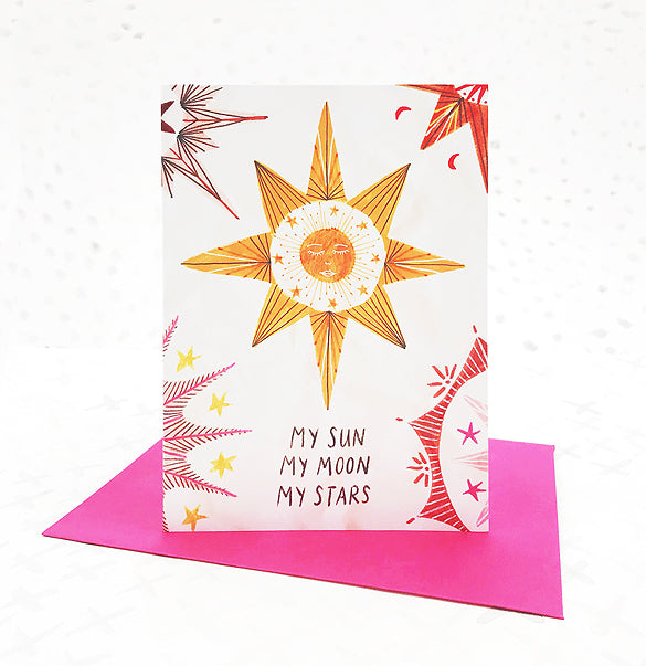 My Sun, My Moon, My Stars Celestial Bodies Greetings Card