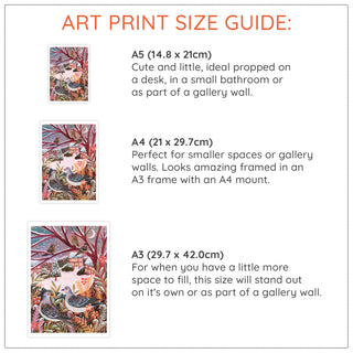 **NEW!** Turtle Doves Winter Landscape Art Print