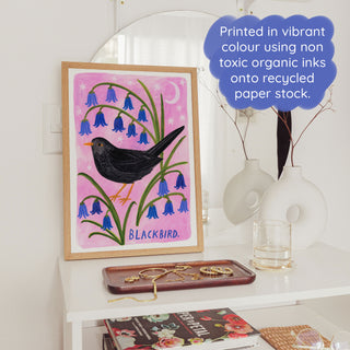 Blackbird Bird Art Print