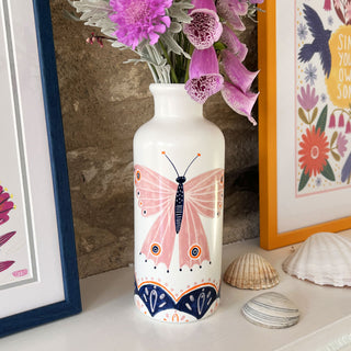 Ceramic Bottle Vase - Butterfly