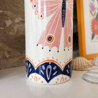 Ceramic Bottle Vase - Butterfly