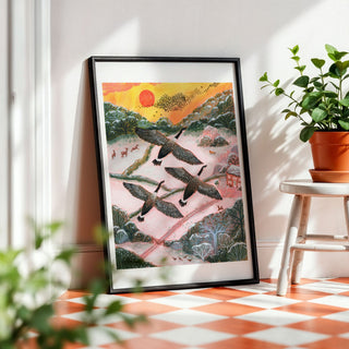 **NEW!** Canada Geese Winter Landscape Art Print