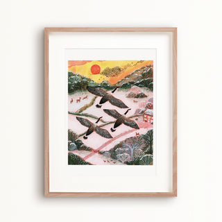 **NEW!** Canada Geese Winter Landscape Art Print