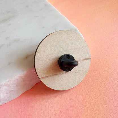 Celestial Star Wooden Pin Badge