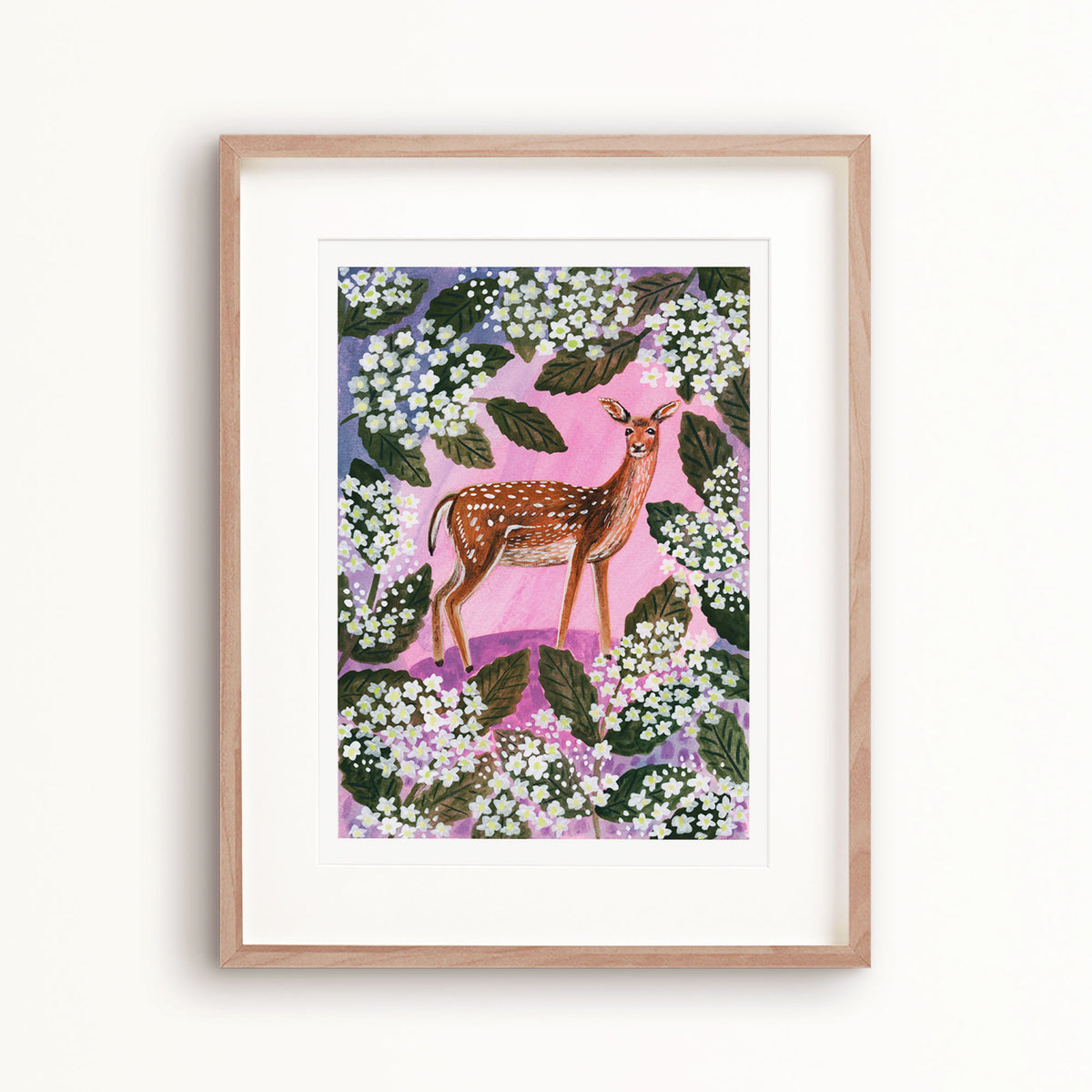 Fallow Deer and Elderflower Art Print