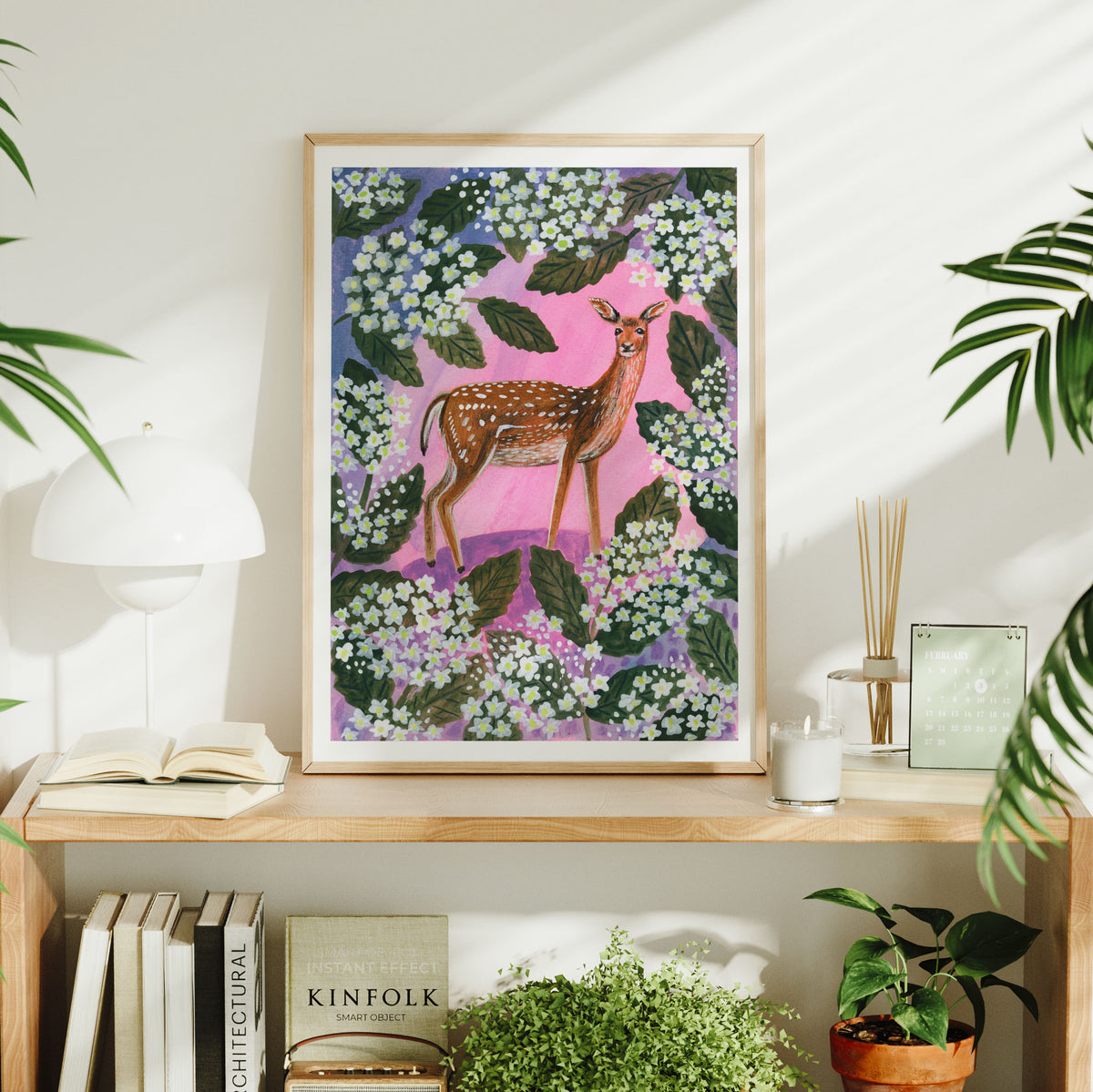 Fallow Deer and Elderflower Art Print