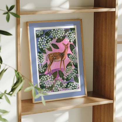 Fallow Deer and Elderflower Art Print