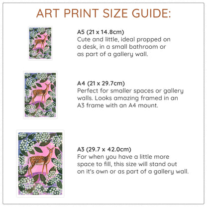 Fallow Deer and Elderflower Art Print