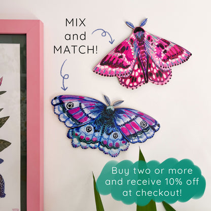 Emperor Moth Wooden Wall Art Decoration