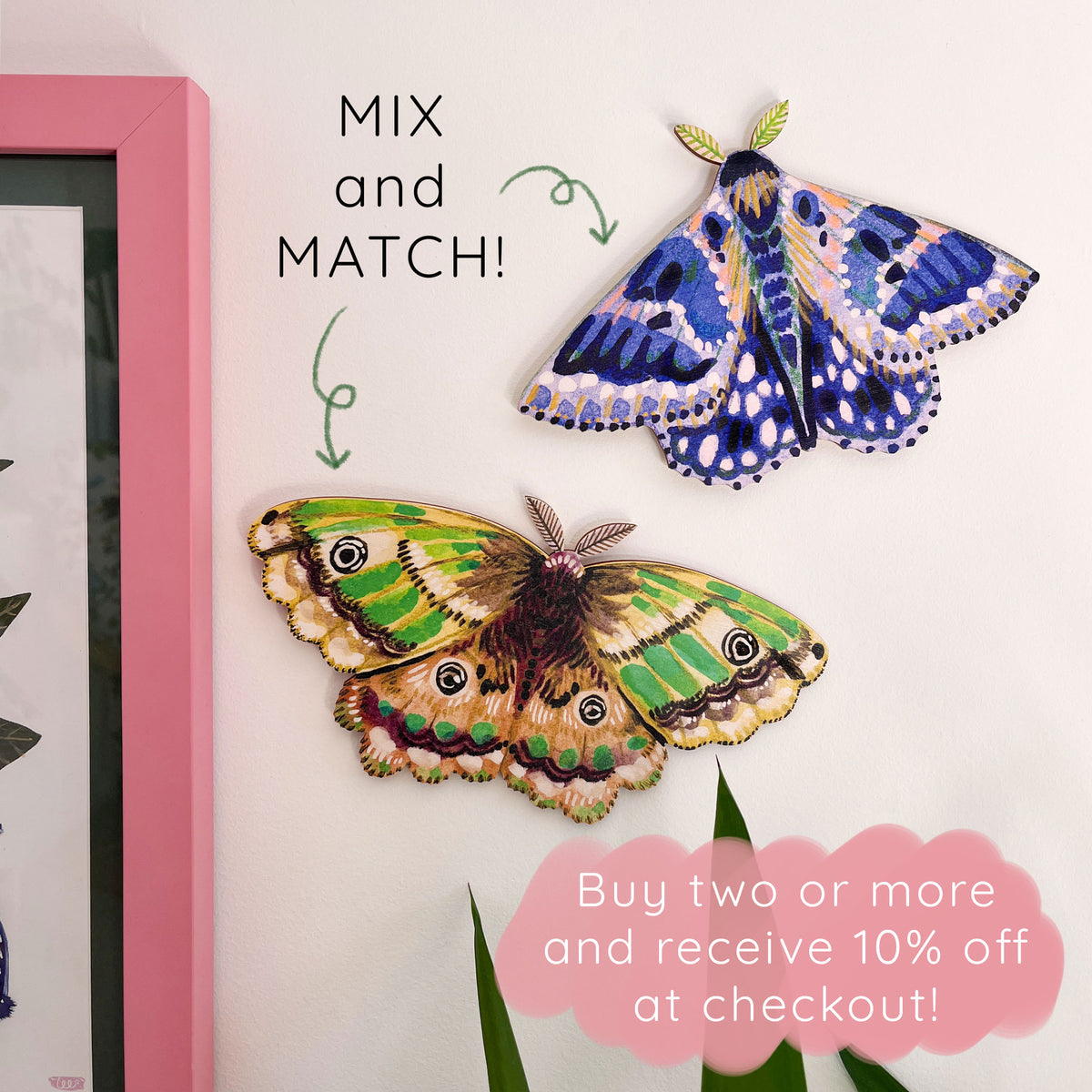 Emperor Moth Wooden Wall Art Decoration