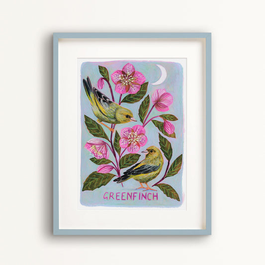 Greenfinch Painting Bird Art Print
