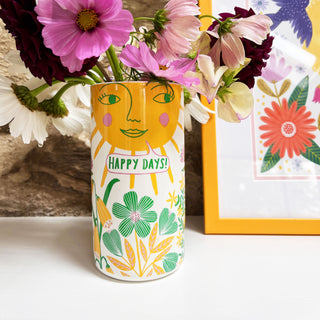 Happy Days Ceramic Vase