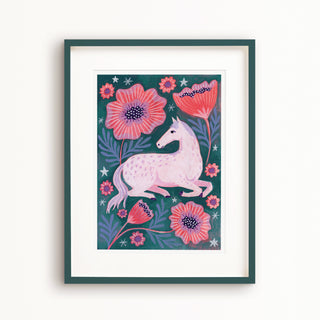 Horse Sized Flowers Art Poster