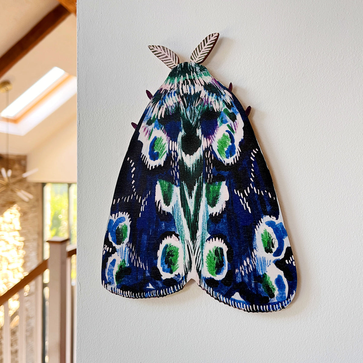 Large Moth Wooden Wall Art Decoration