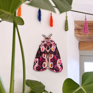 Large Moth Wooden Wall Art Decoration
