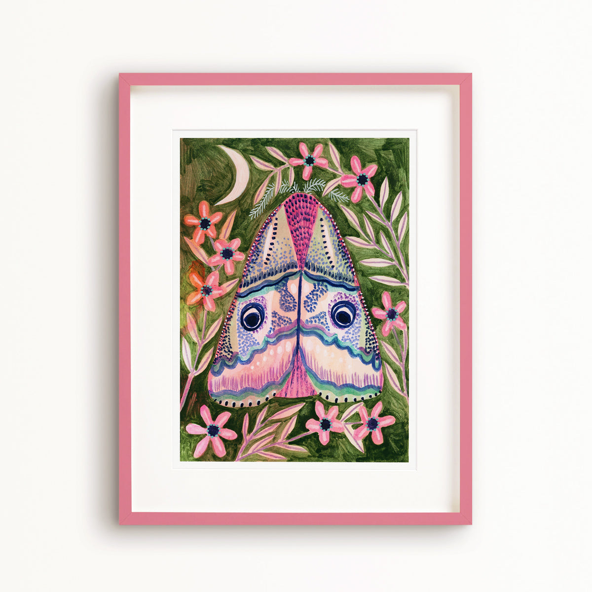 Pink Luna Moth Art Print
