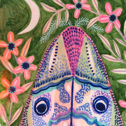 Pink Luna Moth Art Print