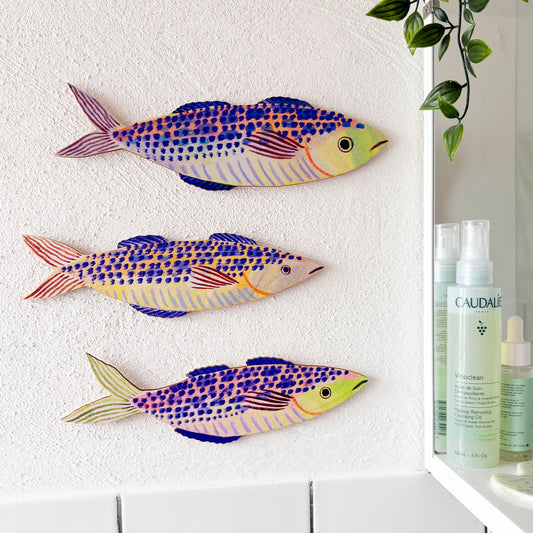Wooden Mackerel Wall Art - Green