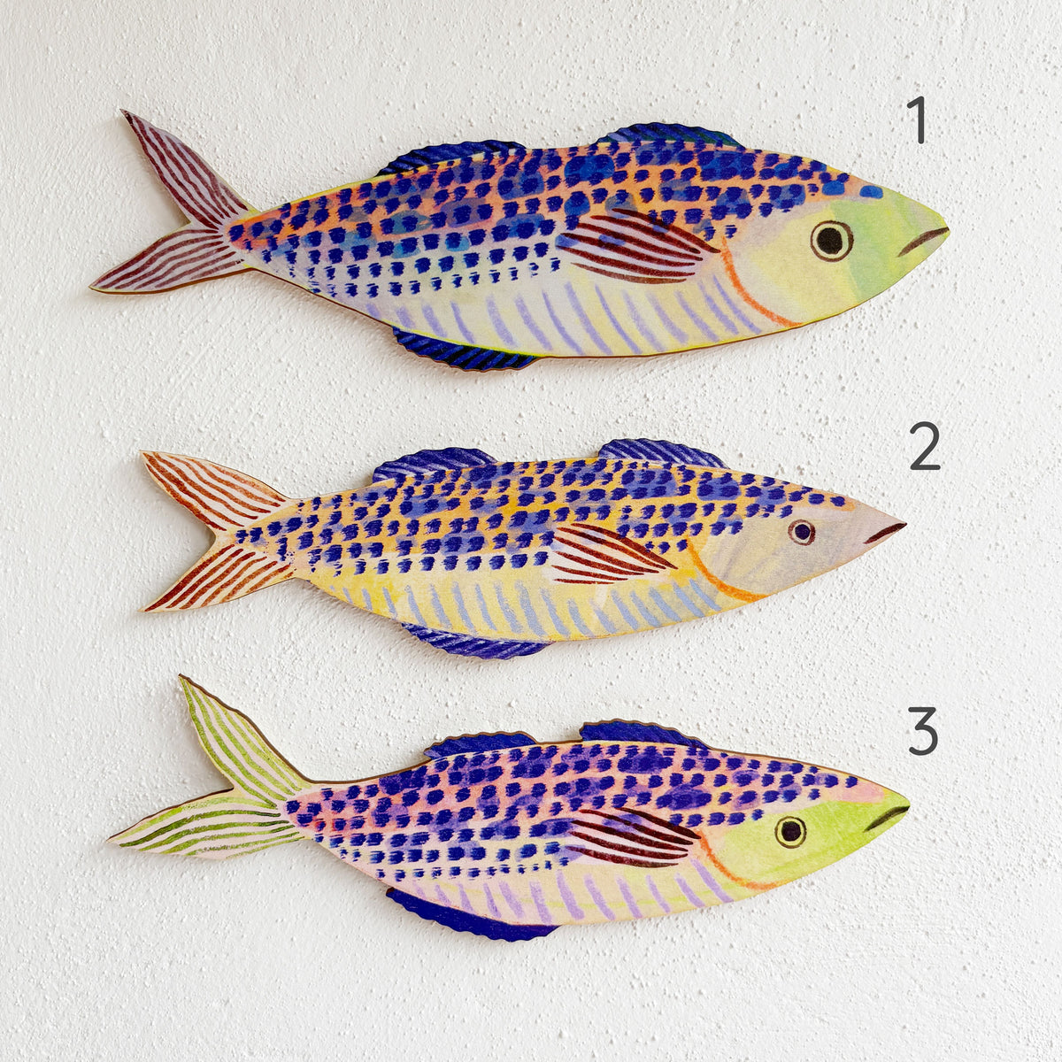 Wooden Mackerel Wall Art - Green