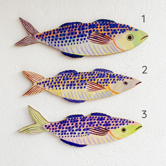 Wooden Mackerel Wall Art - Green