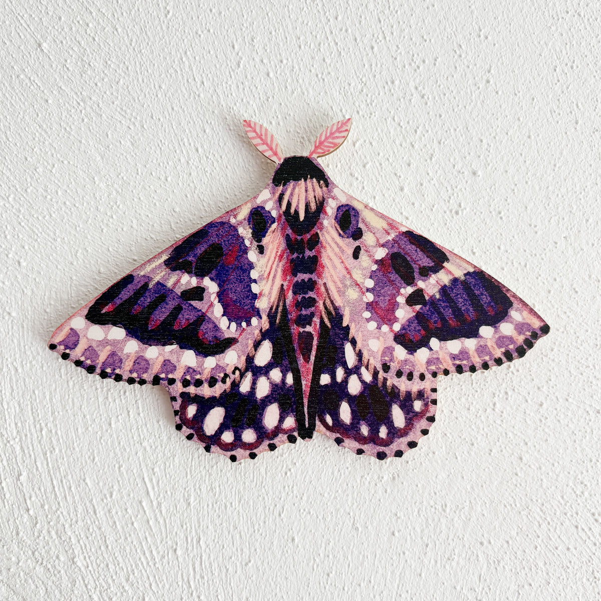 Wooden Moth Decoration - Purple
